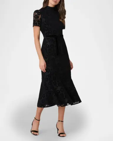 Shoshanna Pierre Bow-Front Lace Mermaid Midi Dress | Thumbnail 2