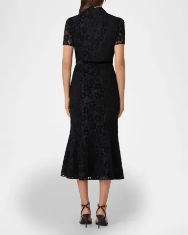Shoshanna Pierre Bow-Front Lace Mermaid Midi Dress | Thumbnail 3
