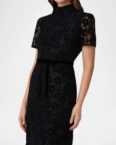 Shoshanna Pierre Bow-Front Lace Mermaid Midi Dress | Thumbnail 4