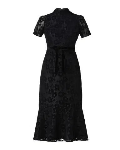 Shoshanna Pierre Bow-Front Lace Mermaid Midi Dress | Thumbnail 1