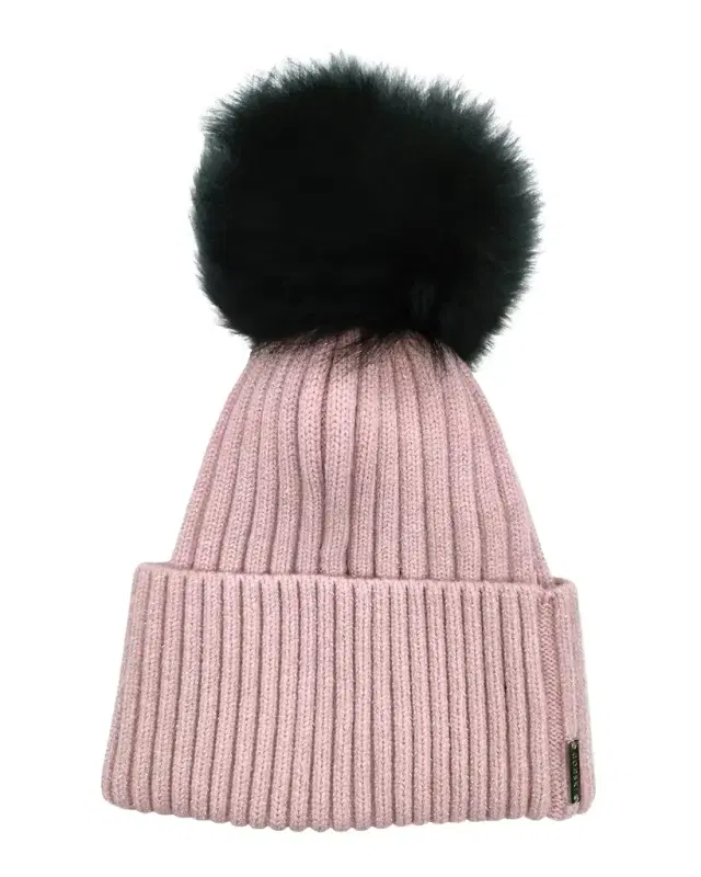 Gorski Metallic Wool-Blend Knit Hat with Select Lamb Pompom