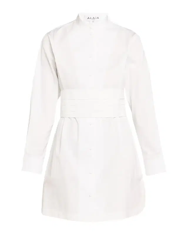 ALAÏA Cummerbund Mini Shirtdress