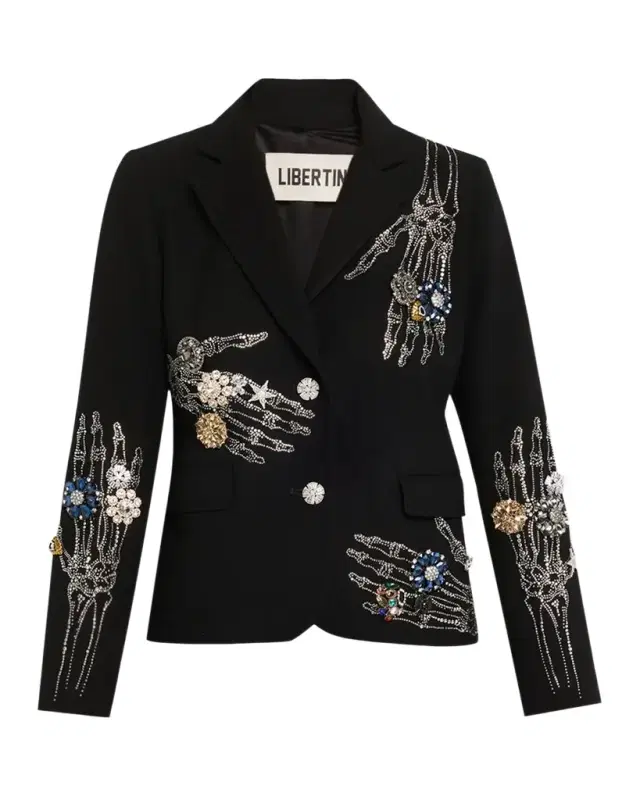 Libertine Buried Treasure Embellished Single-Breasted Short Blazer