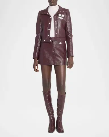 Courrèges Textured Vinyl Crop Jacket | Thumbnail 2 Courrèges Textured Vinyl Crop Jacket | Thumbnail 2