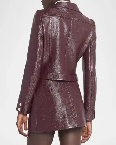 Courrèges Textured Vinyl Crop Jacket | Thumbnail 3 Courrèges Textured Vinyl Crop Jacket | Thumbnail 3