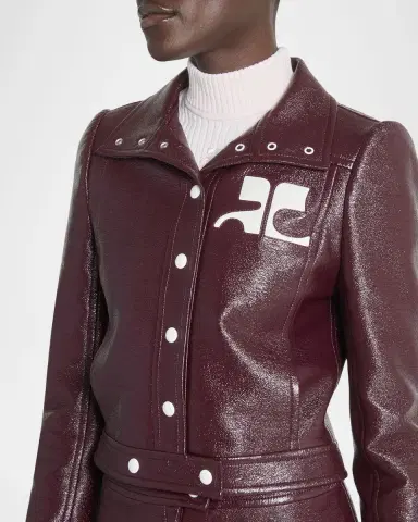 Courrèges Textured Vinyl Crop Jacket | Thumbnail 5 Courrèges Textured Vinyl Crop Jacket | Thumbnail 5