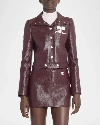 Courrèges Textured Vinyl Crop Jacket | Thumbnail 6 Courrèges Textured Vinyl Crop Jacket | Thumbnail 6