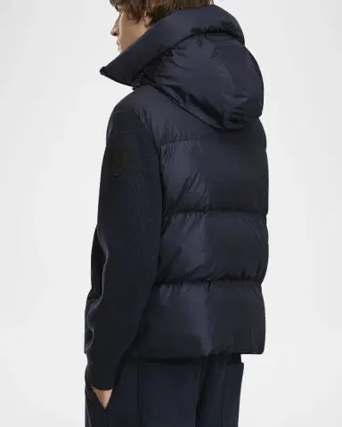 Canada Goose Men 's HyBridge Wool-Knit Nylon Down Hooded Jacket | Thumbnail 3 Canada Goose Men 's HyBridge Wool-Knit Nylon Down Hooded Jacket | Thumbnail 3
