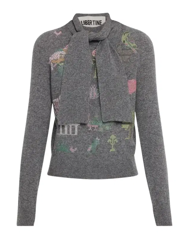 Libertine Needlepoint Multi Cashmere Scarf Sweater