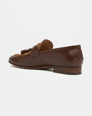 Valentino Garavani Men's Vaniteux VLogo Leather & Suede Tassel Loafers | Thumbnail 4 Valentino Garavani Men's Vaniteux VLogo Leather & Suede Tassel Loafers | Thumbnail 4