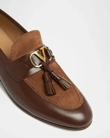 Valentino Garavani Men's Vaniteux VLogo Leather & Suede Tassel Loafers | Thumbnail 5 Valentino Garavani Men's Vaniteux VLogo Leather & Suede Tassel Loafers | Thumbnail 5