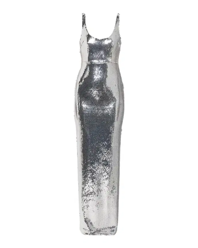 Sleeveless Sequined Column Singlet Gown