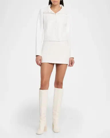 Courrèges Textured Vinyl Crop Jacket | Thumbnail 2