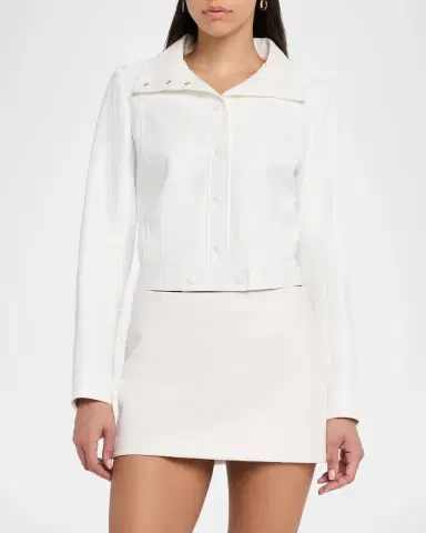Courrèges Textured Vinyl Crop Jacket | Thumbnail 4