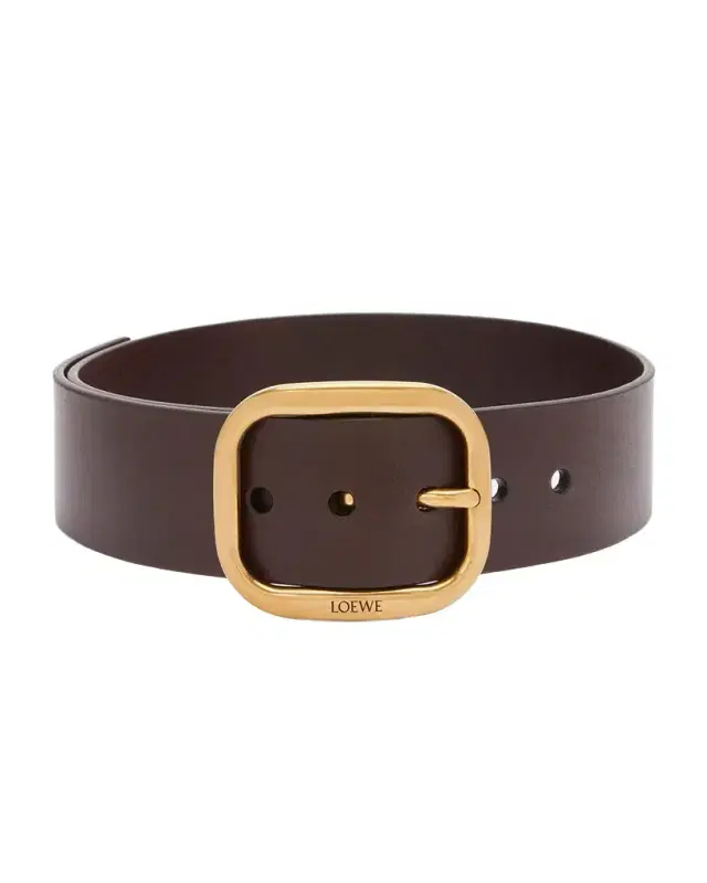 Curved Buckle Leather Belt