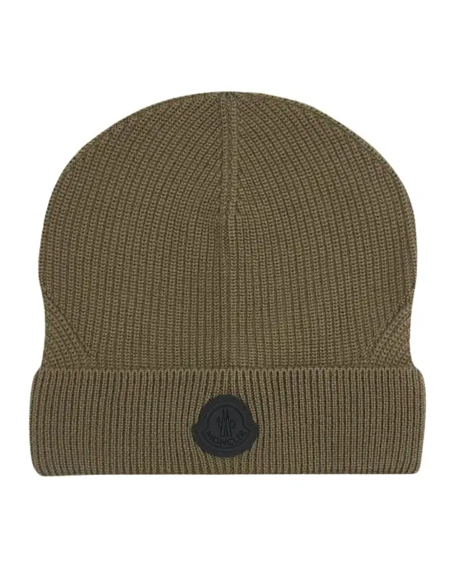 Moncler Men 's Wool Beanie with Tonal Logo