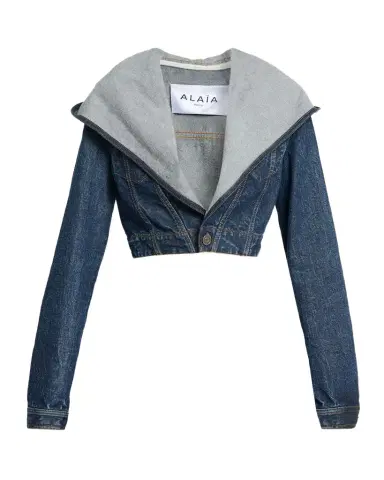 Alaïa Hooded Cropped Denim Jacket | Thumbnail 1 Alaïa Hooded Cropped Denim Jacket | Thumbnail 1