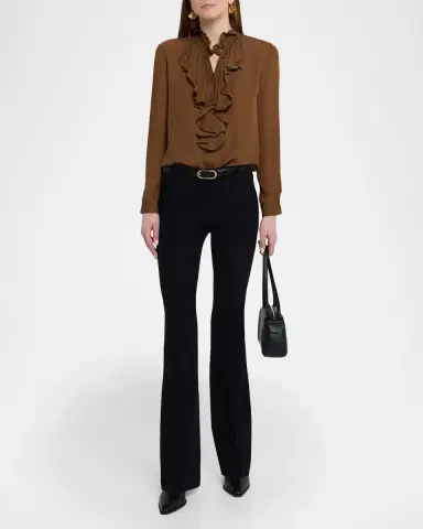 Nili Lotan Lily Ruffle-Embellished Silk Blouse | Thumbnail 2