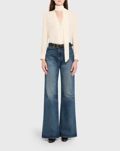 Nili Lotan Colt Neck-Scarf Silk Blouse | Thumbnail 2