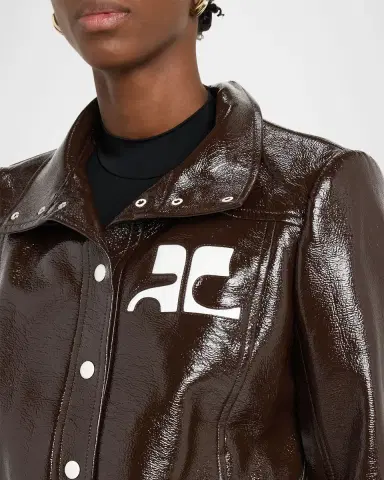 Courrèges Textured Vinyl Crop Jacket | Thumbnail 5