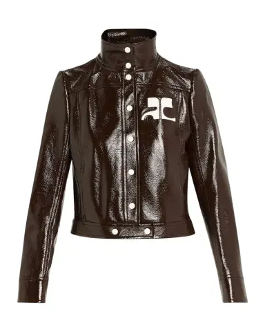 Courrèges Textured Vinyl Crop Jacket | Thumbnail 1