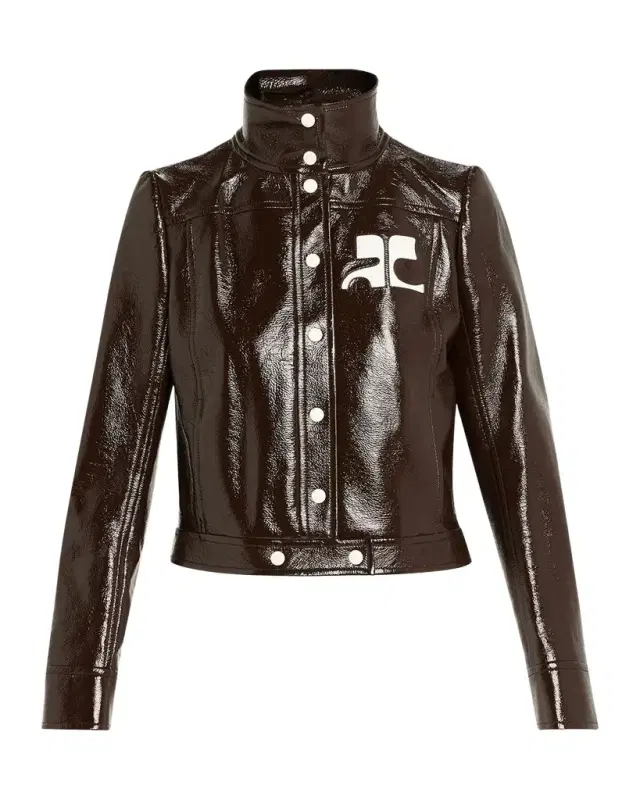 Courreges Textured Vinyl Crop Jacket