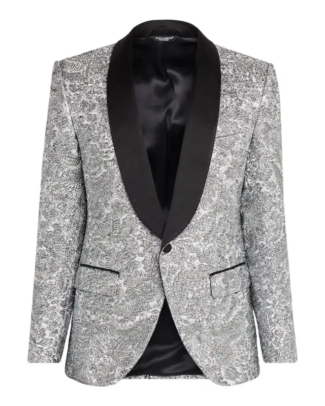 Dolce & Gabbana Men 's Floral Lamé Single-Breasted Jacket