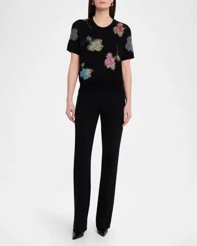 Libertine Primrose Shadows Short-Sleeve Cashmere Sweater | Thumbnail 2 Libertine Primrose Shadows Short-Sleeve Cashmere Sweater | Thumbnail 2
