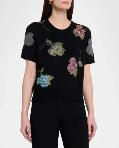 Libertine Primrose Shadows Short-Sleeve Cashmere Sweater | Thumbnail 4 Libertine Primrose Shadows Short-Sleeve Cashmere Sweater | Thumbnail 4