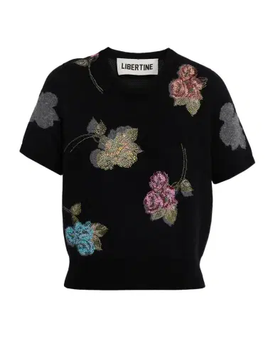 Libertine Primrose Shadows Short-Sleeve Cashmere Sweater | Thumbnail 1 Libertine Primrose Shadows Short-Sleeve Cashmere Sweater | Thumbnail 1
