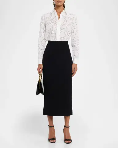 Dolce & Gabbana Brushed Wool Midi Pencil Skirt | Thumbnail 2 Dolce & Gabbana Brushed Wool Midi Pencil Skirt | Thumbnail 2