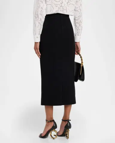 Dolce & Gabbana Brushed Wool Midi Pencil Skirt | Thumbnail 3 Dolce & Gabbana Brushed Wool Midi Pencil Skirt | Thumbnail 3