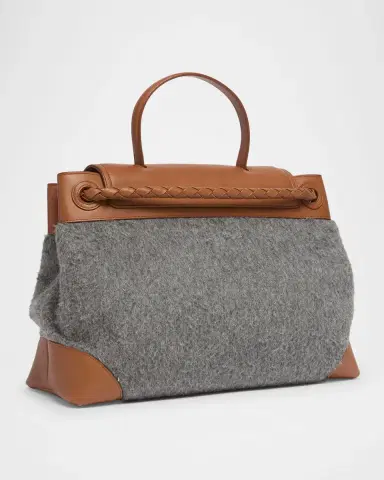 Bottega Veneta Ciao Ciao Medium Felt & Leather Top-Handle Bag | Thumbnail 3 Bottega Veneta Ciao Ciao Medium Felt & Leather Top-Handle Bag | Thumbnail 3