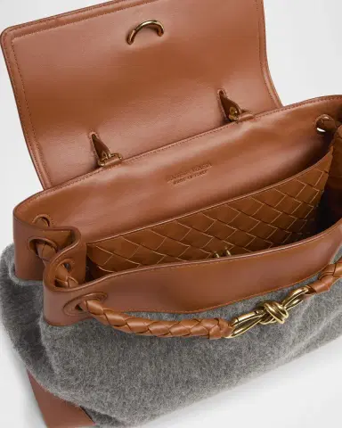 Bottega Veneta Ciao Ciao Medium Felt & Leather Top-Handle Bag | Thumbnail 4 Bottega Veneta Ciao Ciao Medium Felt & Leather Top-Handle Bag | Thumbnail 4