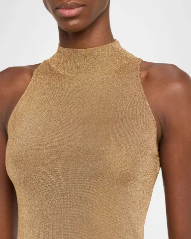 Altuzarra Mitzi Metallic Mock-Neck Midi Dress | Thumbnail 5
