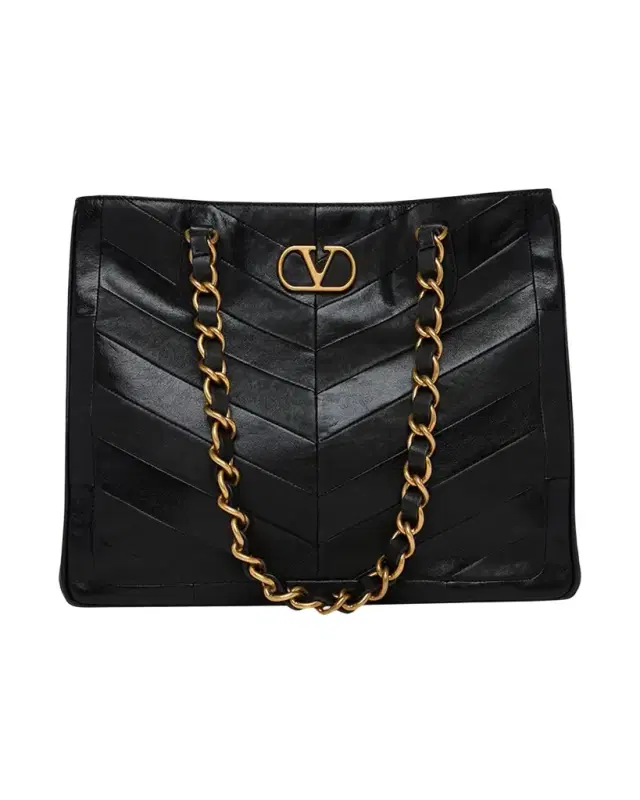 Valentino Garavani Chevron Patchwork Nappa Leather Tote Bag