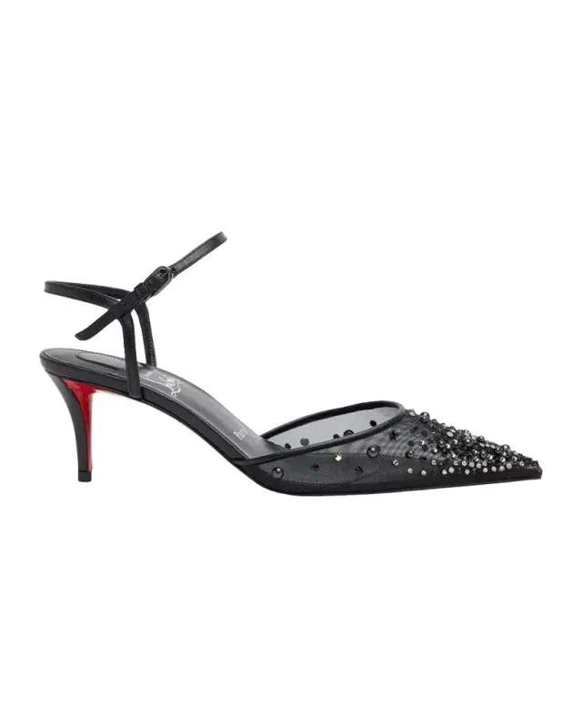 Christian Louboutin 60mm Miss Z Riviera Strass Mesh Pumps