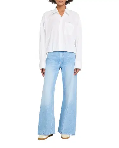 Mother The Scrunchie Frenchie Cropped Button-Front Shirt | Thumbnail 1