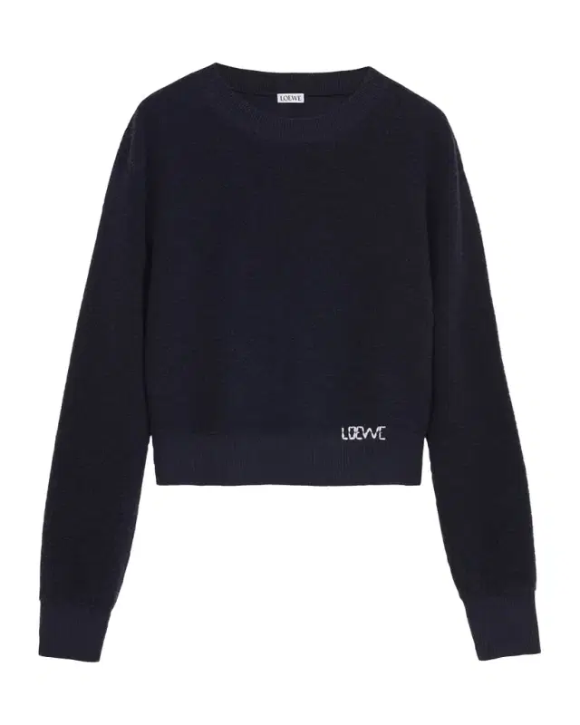 Logo Embroidered Wool Crewneck Sweater