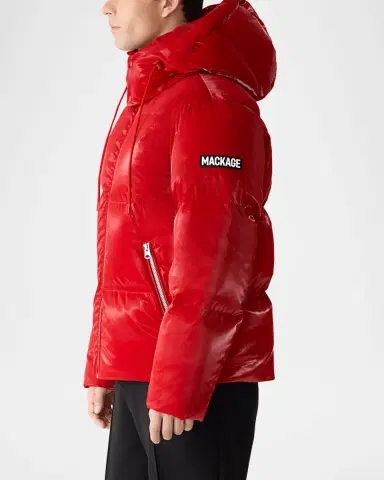Mackage Men 's Kent-Glo High-Gloss Hooded Down Jacket | Thumbnail 4 Mackage Men 's Kent-Glo High-Gloss Hooded Down Jacket | Thumbnail 4