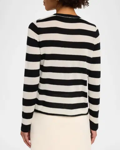 MAJESTIC FILATURES Machine Washable Cashmere Striped Pullover | Thumbnail 3 MAJESTIC FILATURES Machine Washable Cashmere Striped Pullover | Thumbnail 3