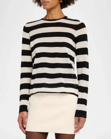 MAJESTIC FILATURES Machine Washable Cashmere Striped Pullover | Thumbnail 4 MAJESTIC FILATURES Machine Washable Cashmere Striped Pullover | Thumbnail 4