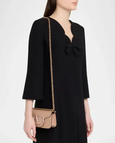 Valentino Garavani Loco Small Leather Top-Handle Bag with Jewel VLogo | Thumbnail 2 Valentino Garavani Loco Small Leather Top-Handle Bag with Jewel VLogo | Thumbnail 2
