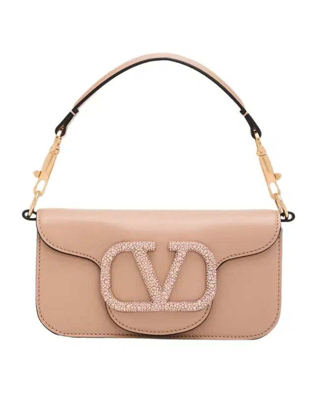Loco Small Leather Top-Handle Bag with Jewel VLogo