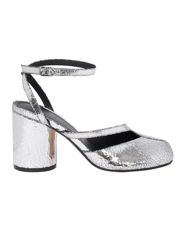 Maison Margiela Tabi Broken Mirror Leather Split-Toe Pumps
