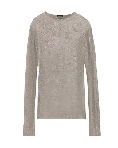 Giorgio Armani Laminated Mesh Long-Sleeve Top | Thumbnail 1