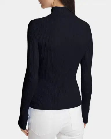 Courreges Turtleneck Long-Sleeve Rib Sweater | Thumbnail 2