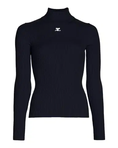 Courreges Turtleneck Long-Sleeve Rib Sweater | Thumbnail 1