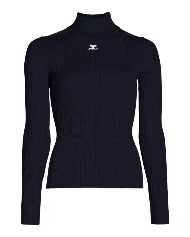 Turtleneck Long-Sleeve Rib Sweater
