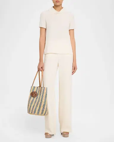 Valentino Garavani Striped Raffia Bucket Bag | Thumbnail 4 Valentino Garavani Striped Raffia Bucket Bag | Thumbnail 4